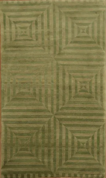 Contemporary Green Nepalese Oriental Rug 3x5