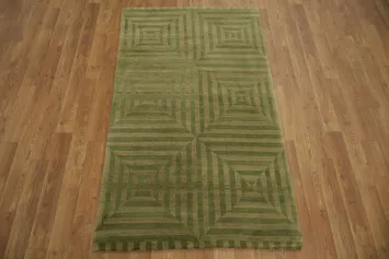 Contemporary Green Nepalese Oriental Rug 3x5