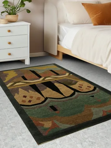 Modern Multi-Color Nepalese Oriental Rug 3x5