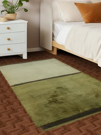 Elegant Subdued Green Nepalese Oriental Rug 3x5