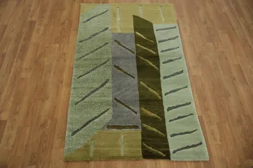 Contemporary Rug Featuring Abstract Nepalese Oriental Rug 3x5