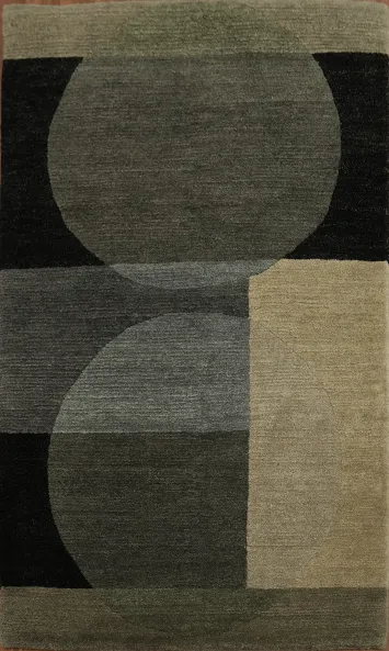 Elegant Modern Geometric Nepalese Oriental Rug 3x5