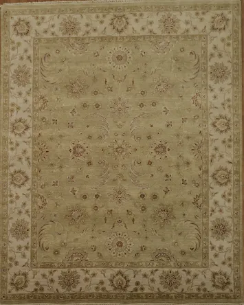 Elegant Olive Green Oushak Oriental Area Rug 8x10