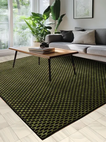 Elegant Green & Black Modern Design Gabbeh Oriental Area Rug 8x10