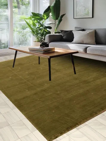 Elegant Olive Green Nepalese Oriental Area Rug 8x10