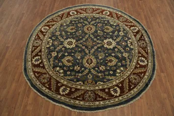 Elegant Round Denim Blue Ziegler Rug: Perfect Blend of Tradition and Modernity 8x8 ft