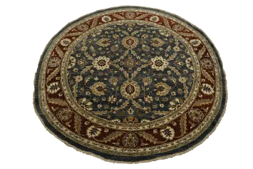 Elegant Round Denim Blue Ziegler Rug: Perfect Blend of Tradition and Modernity 8x8 ft