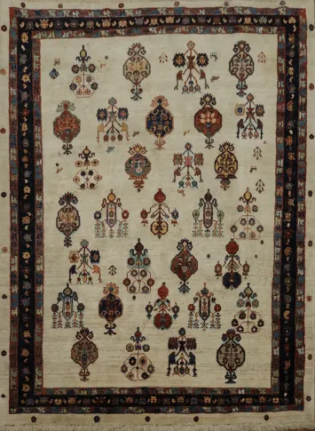 Vegetable Dye Gabbeh Qashqai Persian Rug 5x7
