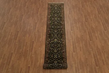 Stylish Black and Burgundy Agra Runner Rug for Elegant Home Interiors 2x13