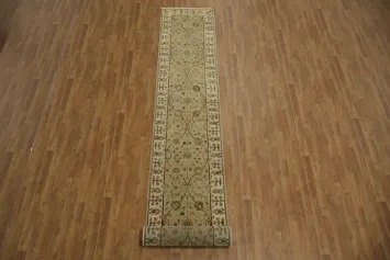 Elegant Traditional Floral Green Ziegler Runner Rug 2x16