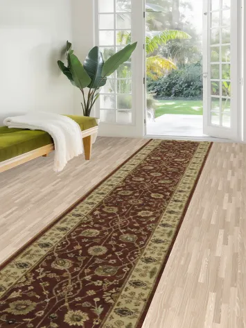 Rust Red and Beige Persian-Style Ziegler Long Runner 3x16