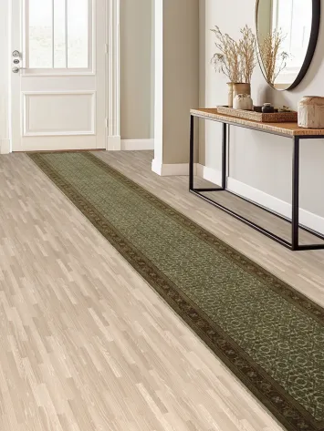 Long Runner Green and Beige Herati Tabriz Long Runner Rug 3x17