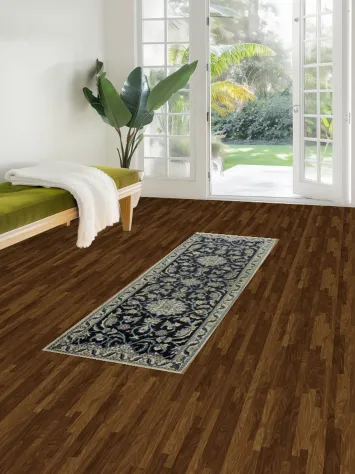 Navy and Cream Nain Persian Runner Rug Perfect for Hallways 2x6