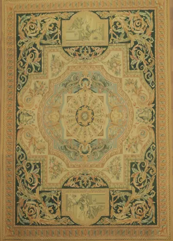 Flat-woven Aubusson tapestries Victorian Style Area Rug 9x12