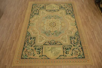 Flat-woven Aubusson tapestries Victorian Style Area Rug 9x12