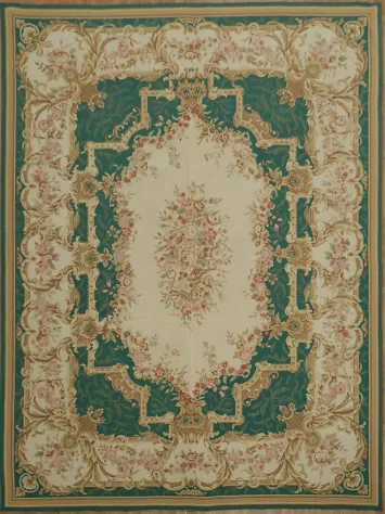 Elegant Victorian Aubusson Tapestry Chinese Area Rug 9x12