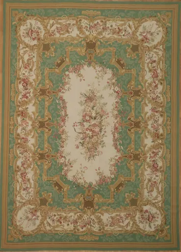 Chinese Vintage Inspired Area Rug with Bold Floral Patterns and Colors 9x12