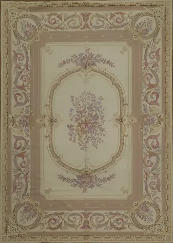 Chinese Artisan Large Rug Featuring Victorian Floral and Scrollwork Motifs 10x14