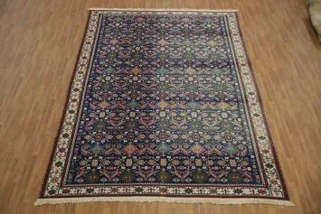 Elegant Blue Sumak Turkish Large Rug 10x14