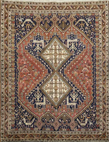 Tribal Animal Pictorial Vegetables Dye Persian Sirjan Afshar Rug 5x6
