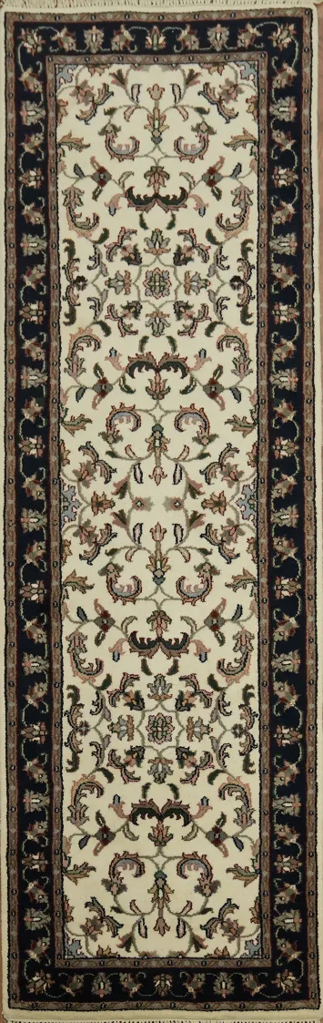 Exquisite Handcrafted Rug with Rich Patterned Border Design Runner 2x8