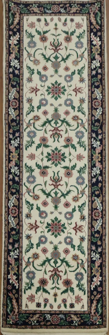 Stylish Rectangular Rug with Antique Floral Accents Runner 3x8