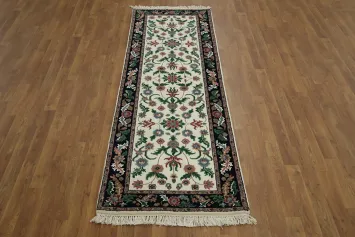 Traditional Long Runner Rug with Detailed Floral Motifs 3x8