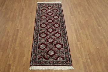 Traditional Red with Intricate Medallions Runner Rug 3x8