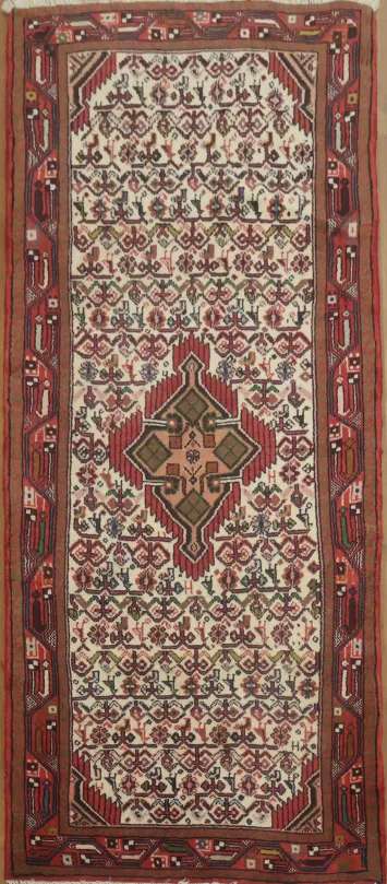 Breathtaking Geometric Hamedan Persian Runner Rug 3x6