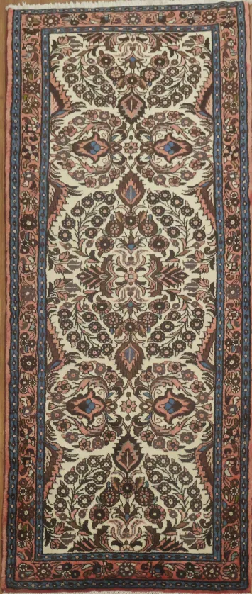 Elegant Persian Medallion Hamedan Rug with Warm Earthy Tones 3x7
