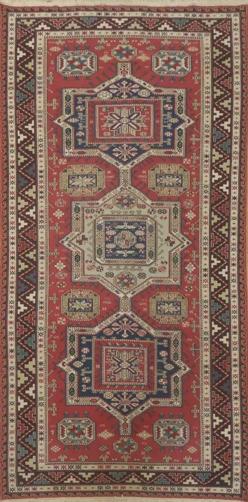 Geometric Chinese Geometric Sumak Runner Rug 5x11