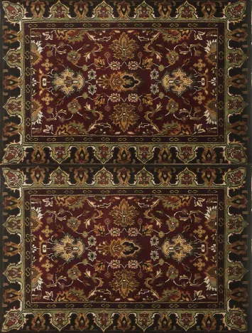 Elegant Traditional Pair Of Agra Floral Foyer Rug 2x3