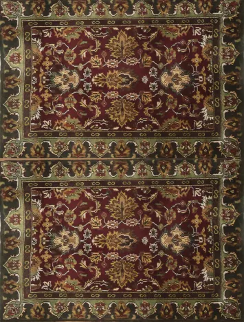 Pair Of Luxurious Persian-Style Agra Burgundy Rug 2x3