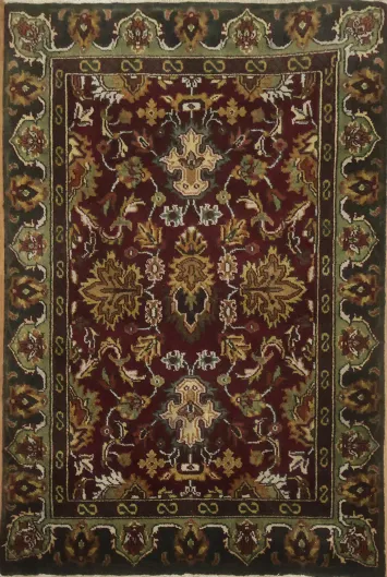 Pair of Luxurious Deep Burgundy Agra Rug 2x3