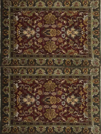 Pair of Luxurious Deep Burgundy Agra Rug 2x3
