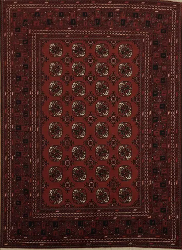 Geometric Tribal Balouch Afghan Area Rug 8x11