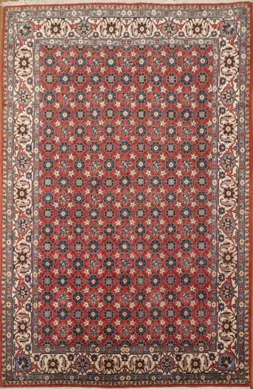 New Wool Vegetable Dye Varamin Persian Area Rug 7x11