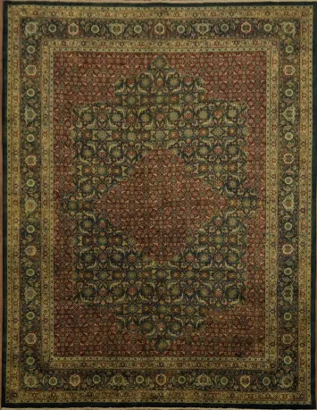 Premium Vegetables Dye Oriental Geometric Wool Tabriz Rug 9x12