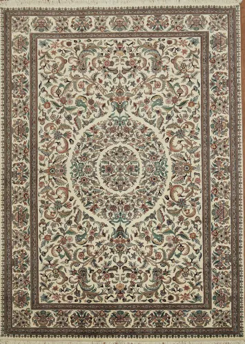 Elegant Floral Ivory Aubusson Chinese Large Rug 10x14
