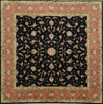 Elegant Floral Motif Tabriz Persian Area Rug 7x7