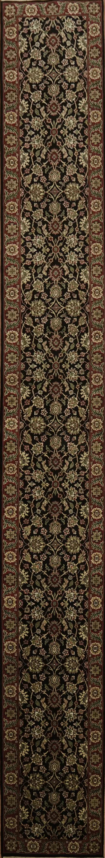 Top Quality Palace Size Black Agra Rug 3x22