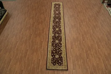 Vegetables Dye Palace Size Oriental Wool Peshawar Runner Rug 3x18