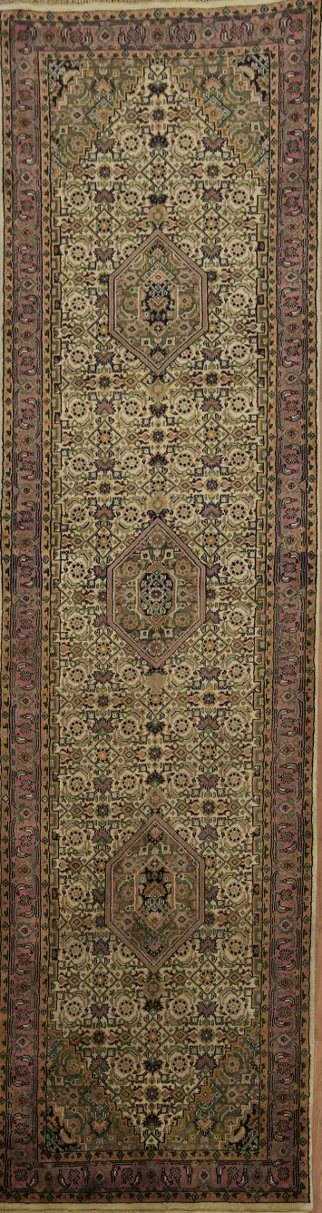 Oriental Wool Bidjar Runner Rug Geometric 3x10