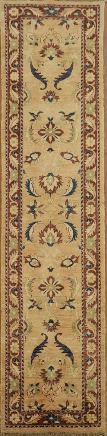 Oriental Wool Ziegler Rug in Warm Earth Tones 3x10