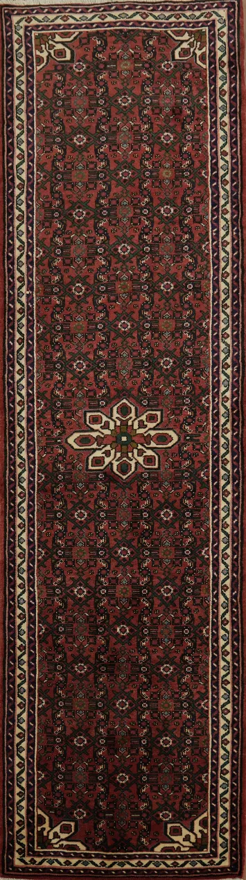 Wool Persian Wool Hamedan Runner Rug 3x10