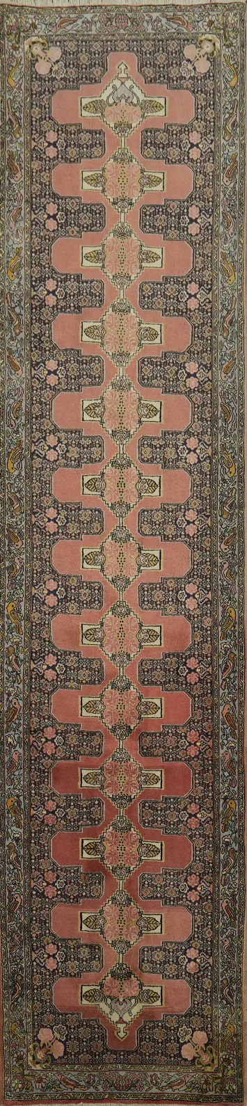 Elegant Persian Geometric Wool Bidjar Runner Rug 3x13