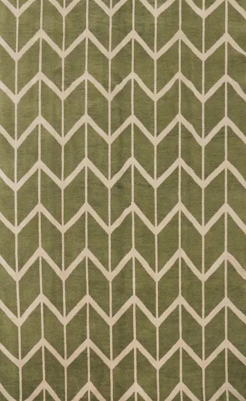 Moroccan Trellis Oushak Green Area Rug 9x12