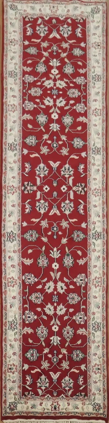 Stylish Red Traditional Kashan Oriental Runner Rug 3x10