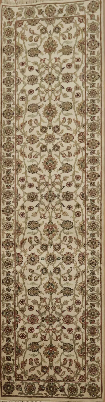 Elegant Floral Traditional Agra Oriental Runner Rug 3x10