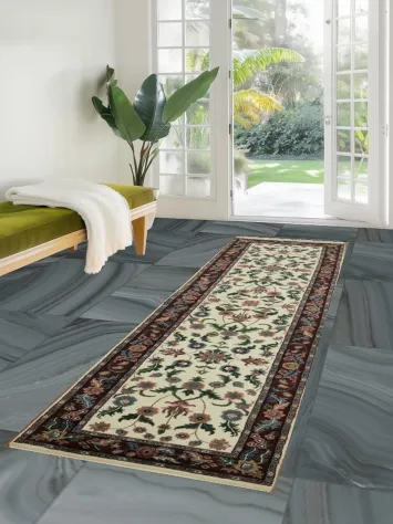 Classic Floral Traditional Oriental Kashan Runner Rug 3x10